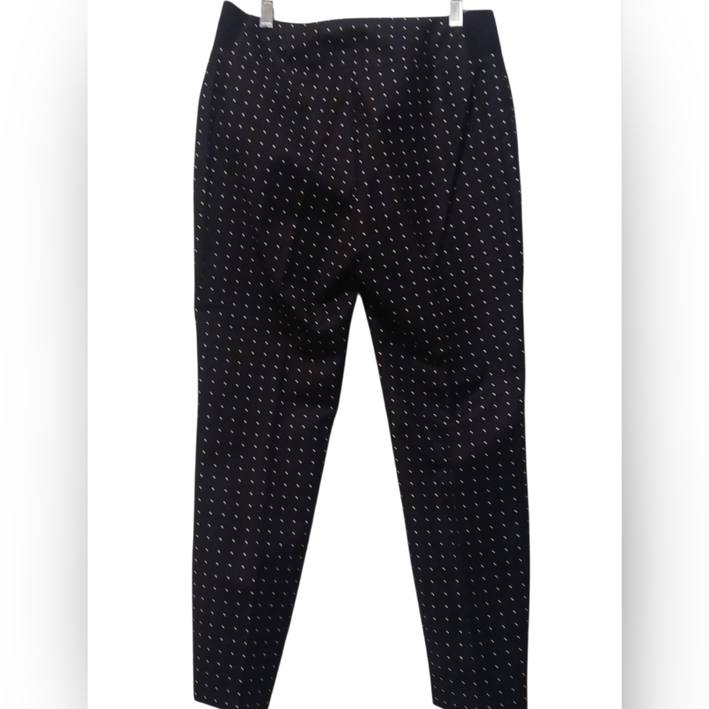 Investments - NWOT Black Ankle Pants W/ Ivory Diamonds, Side Elastic Waist, 4P, - Picture 4 of 10